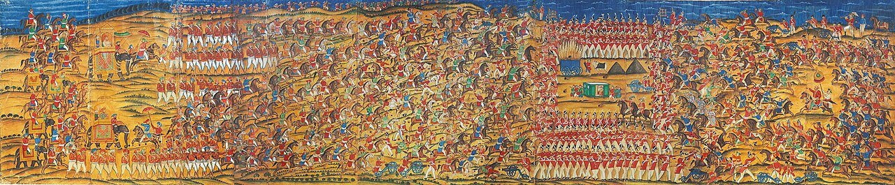 جنگِ پولی لور کی مصوری، دریا دولت باغ کی دیواری تصویر کا گواش نسخہ